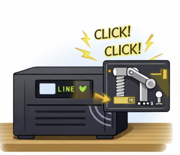 UPS inverter making clicking sound due to relay switching during power fluctuation