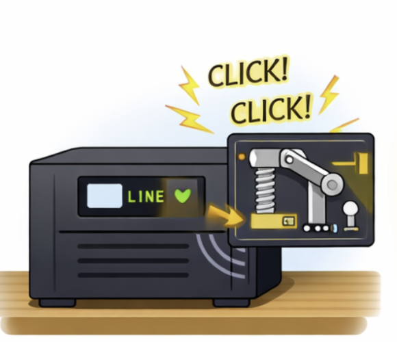 UPS inverter making clicking sound due to relay switching during power fluctuation